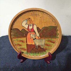 Vintage Hand-Painted Wooden “Norge” Plate – Limited Edition 59/159